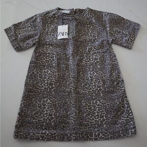 Zara Animal Print Short Sleeve Dress